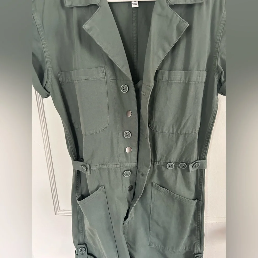 Pistola Parker Field Suit Sage Green Utility Romper - Picture 6 of 6